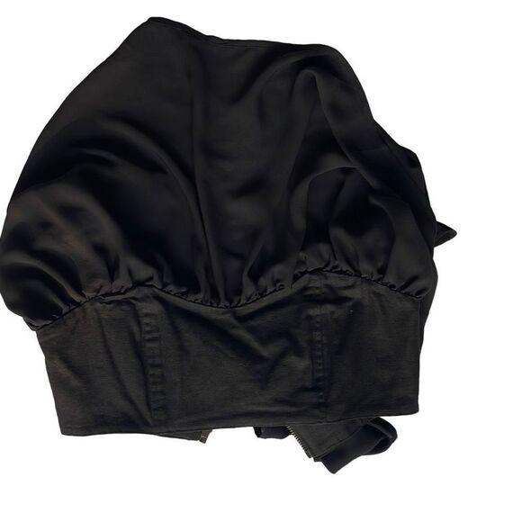 Olivaceous Black Flowy Sheer Top Sz Small - Picture 4 of 6